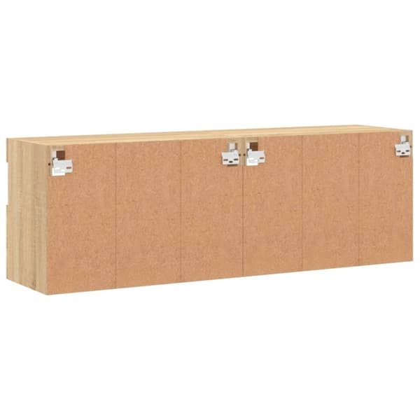 vidaXL væghængte tv-borde 2 stk. med LED-lys 60x30x40 cm sonoma-eg