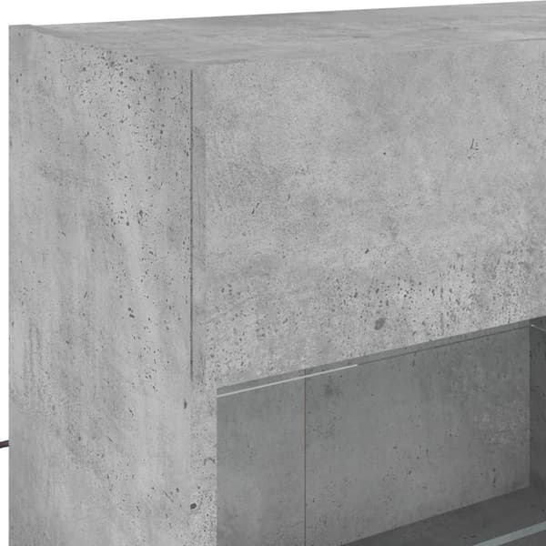 vidaXL væghængt tv-bord med LED-lys 98,5x30x60,5 cm betongrå
