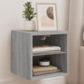 Miniatyrbillede 1 af 11: vidaXL væghængte tv-borde 2 stk. med LED-lys 30x28,5x30 cm grå sonoma