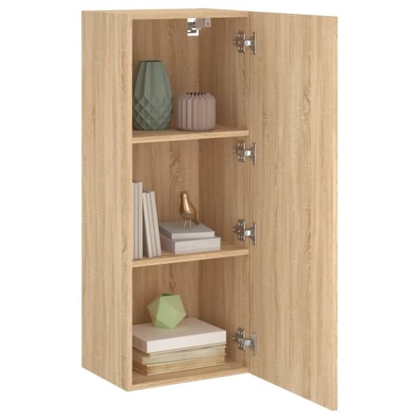 vidaXL Väggmonterad tv-bänk sonoma-ek 40,5x30x102 cm konstruerat trä