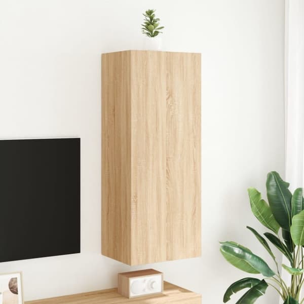 vidaXL Väggmonterad tv-bänk sonoma-ek 40,5x30x102 cm konstruerat trä