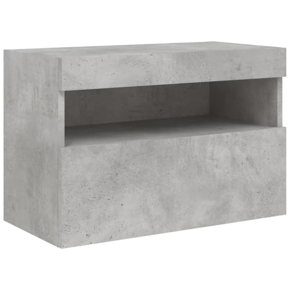 vidaXL TV-seinäkaappi LED-valoilla betoninharmaa 60x30x40 cm