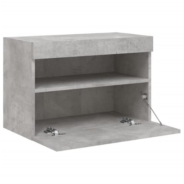 vidaXL TV-seinäkaappi LED-valoilla betoninharmaa 60x30x40 cm