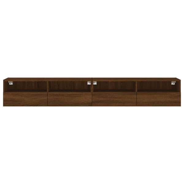 vidaXL Väggmonterad tv-bänk 2 st brun ek 100x30x30 cm konstruerat trä