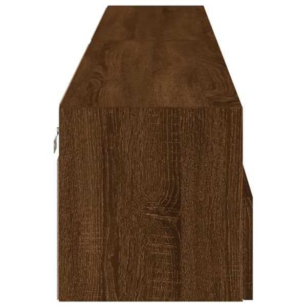 vidaXL Väggmonterad tv-bänk 2 st brun ek 100x30x30 cm konstruerat trä