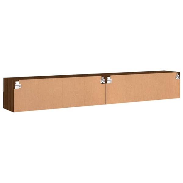 vidaXL Väggmonterad tv-bänk 2 st brun ek 100x30x30 cm konstruerat trä