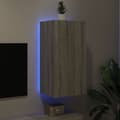 Miniatyrbilde 3 av 11: vidaXL Vegghengt TV-benk med LED-lys grå sonoma 40,5x35x80 cm