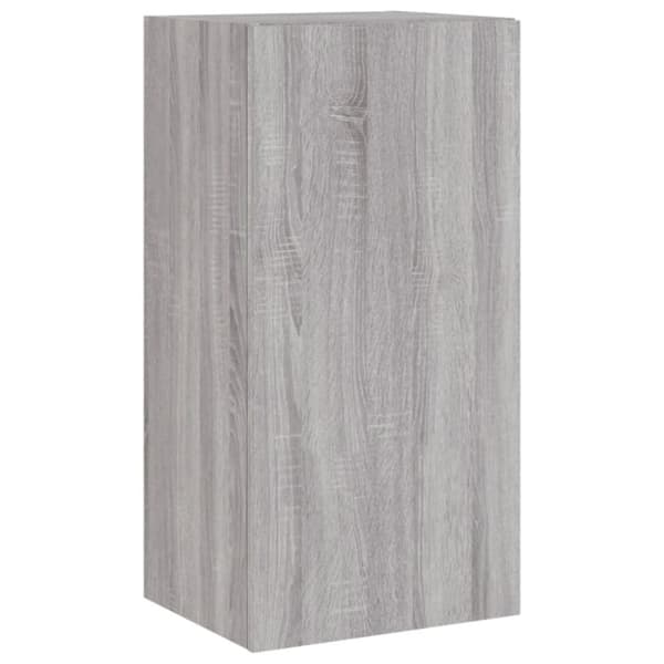 vidaXL Vegghengt TV-benk med LED-lys grå sonoma 40,5x35x80 cm