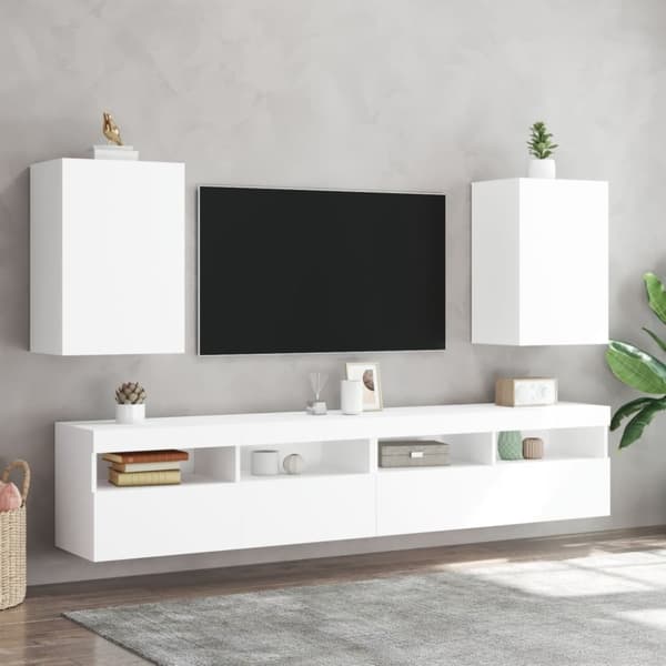 vidaXL TV-seinäkaappi valkoinen 40,5x30x60 cm tekninen puu