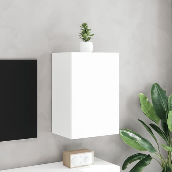 vidaXL TV-seinäkaappi valkoinen 40,5x30x60 cm tekninen puu