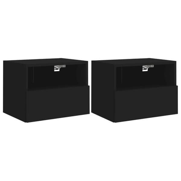 vidaXL væghængte tv-borde 2 stk. 40x30x30 cm konstrueret træ sort