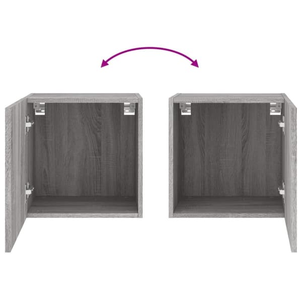 vidaXL Veggmontert TV-benk grå sonoma eik 40,5x30x40 cm konstruert tre