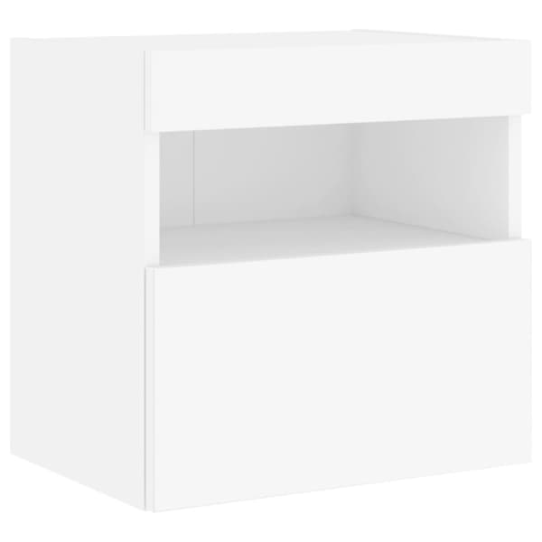vidaXL Vegghengte TV-benker med LED 2 stk hvit 40x30x40 cm