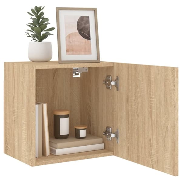 vidaXL væghængt tv-bord 2 stk. 40,5x30x40 cm konstrueret træ sonoma-eg