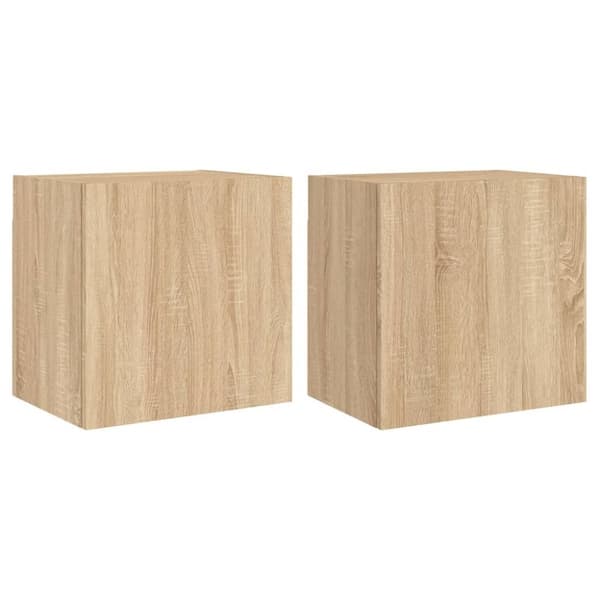 vidaXL væghængt tv-bord 2 stk. 40,5x30x40 cm konstrueret træ sonoma-eg