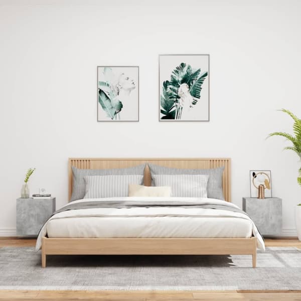 vidaXL TV-seinäkaapit 2 kpl betoninharmaa 40,5x30x40 cm tekninen puu