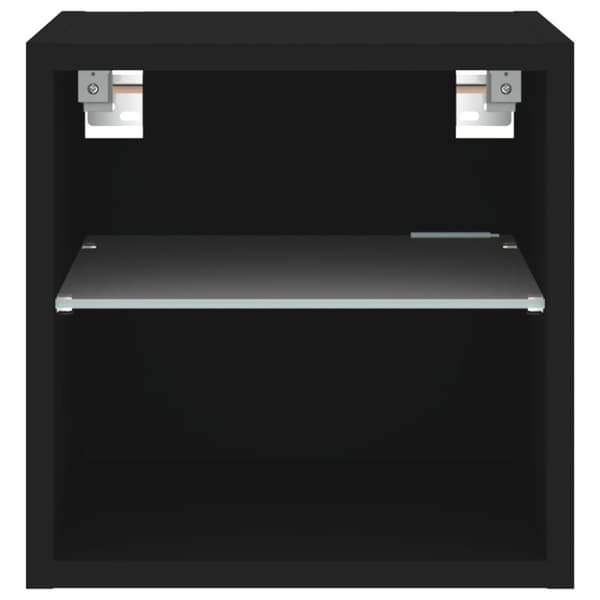 vidaXL væghængte tv-borde 2 stk. med LED-lys 30x28,5x30 cm sort