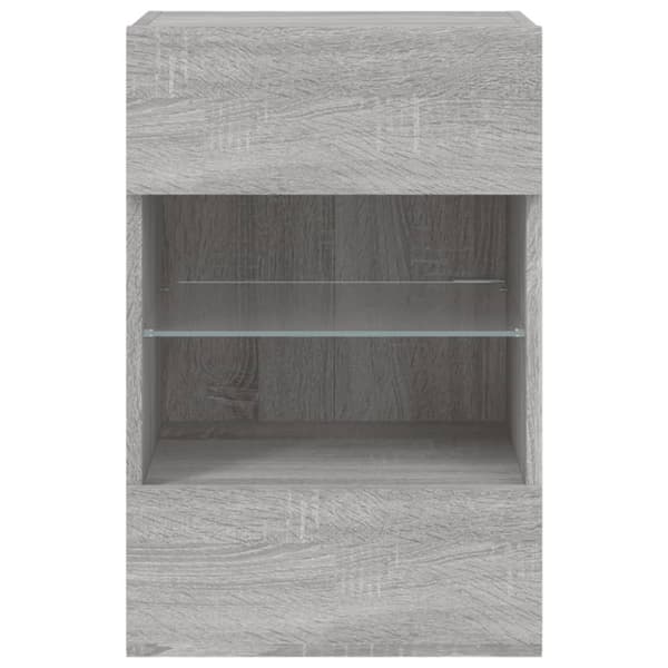 vidaXL TV-seinäkaappi LED-valoilla harmaa Sonoma 40x30x60,5 cm