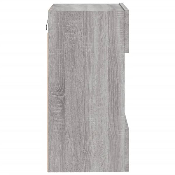 vidaXL TV-seinäkaappi LED-valoilla harmaa Sonoma 40x30x60,5 cm
