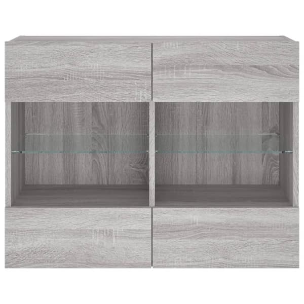 vidaXL TV-seinäkaappi LED-valoilla harmaa Sonoma 78,5x30x60,5 cm