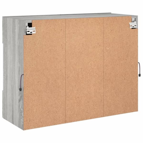 vidaXL TV-seinäkaappi LED-valoilla harmaa Sonoma 78,5x30x60,5 cm
