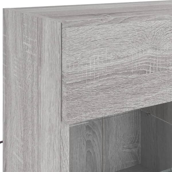 vidaXL TV-seinäkaappi LED-valoilla harmaa Sonoma 78,5x30x60,5 cm