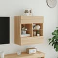Miniatyrbillede 5 af 11: vidaXL væghængt tv-bord med LED-lys 58,5x30x60,5 cm sonoma-eg