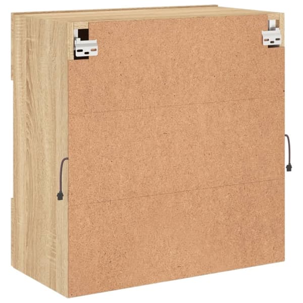 vidaXL væghængt tv-bord med LED-lys 58,5x30x60,5 cm sonoma-eg