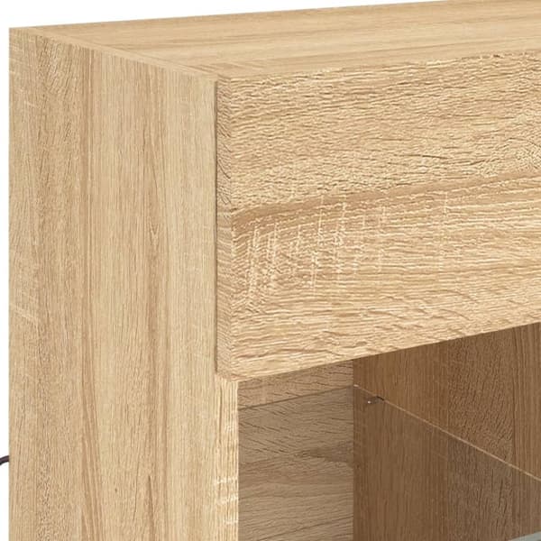 vidaXL væghængt tv-bord med LED-lys 58,5x30x60,5 cm sonoma-eg