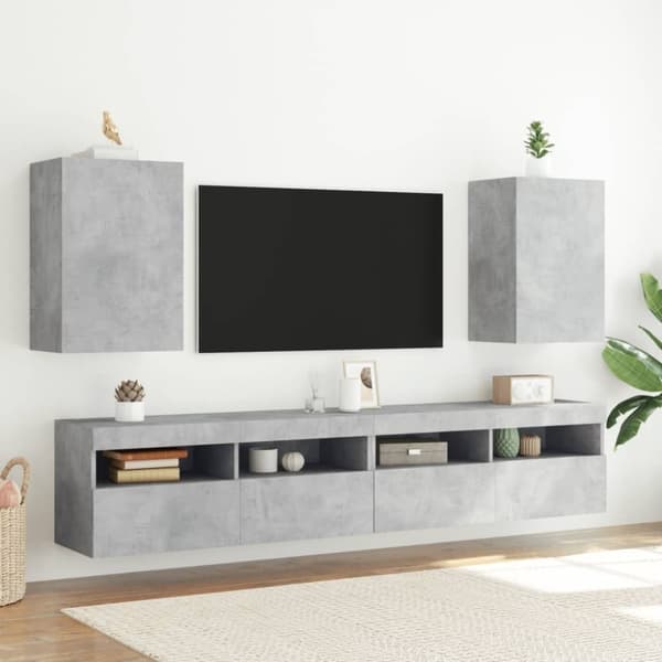 vidaXL TV-seinäkaapit betoninharmaa 40,5x30x60 cm tekninen puu