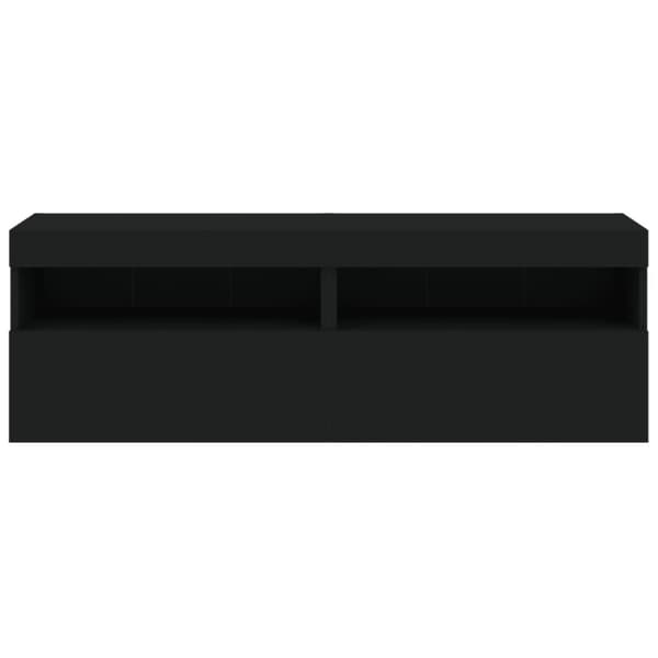 vidaXL væghængte tv-borde 2 stk. med LED-lys 60x30x40 cm sort