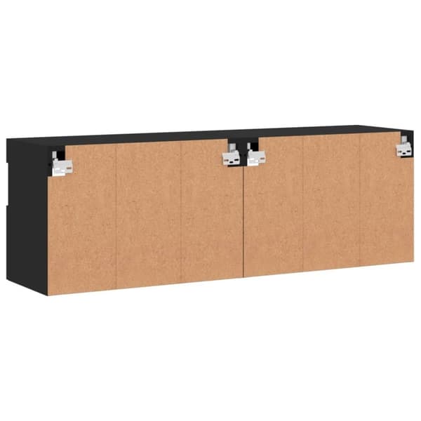 vidaXL væghængte tv-borde 2 stk. med LED-lys 60x30x40 cm sort