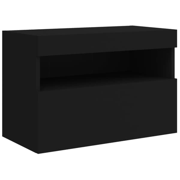 vidaXL TV-seinäkaappi LED-valoilla musta 60x30x40 cm