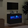 Pikkukuva 4 / 11: vidaXL TV-seinäkaappi LED-valoilla musta 60x30x40 cm