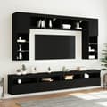 Pikkukuva 6 / 11: vidaXL TV-seinäkaappi LED-valoilla musta 60x30x40 cm