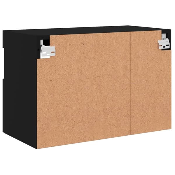 vidaXL TV-seinäkaappi LED-valoilla musta 60x30x40 cm