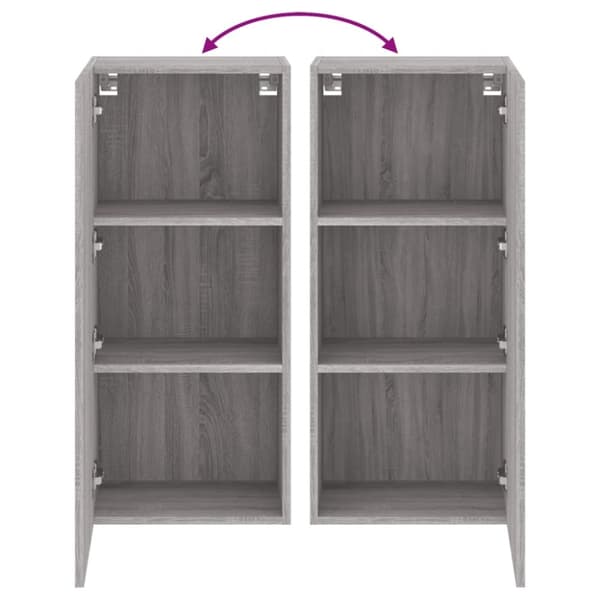 vidaXL væghængt tv-bord 40,5x30x90 cm konstrueret træ grå sonoma-eg
