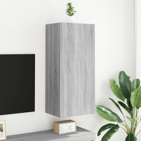 vidaXL væghængt tv-bord 40,5x30x90 cm konstrueret træ grå sonoma-eg