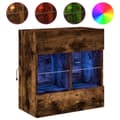 Miniatyrbillede 2 af 11: vidaXL væghængt tv-bord med LED-lys 58,5x30x60,5 cm røget egetræsfarve