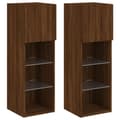 Pikkukuva 2 / 11: vidaXL TV-kaapit LED-valoilla 2 kpl ruskea tammi 30,5x30x90 cm