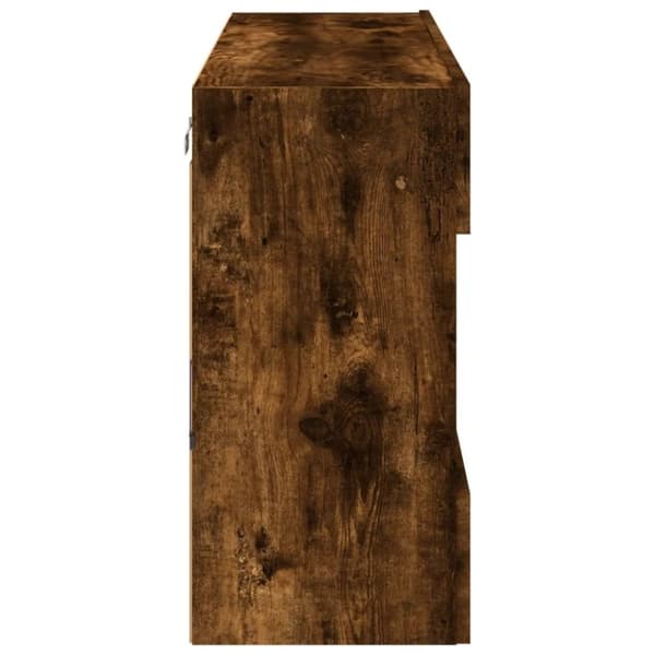 vidaXL TV-seinäkaappi LED-valoilla savutammi 98,5x30x60,5 cm