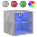 Miniatyrbillede 7 af 11: vidaXL væghængte tv-borde 2 stk. med LED-lys 30x28,5x30 cm betongrå