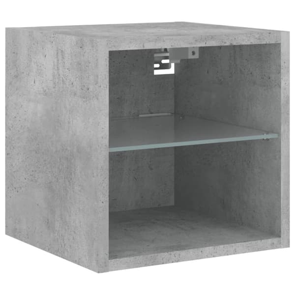 vidaXL væghængte tv-borde 2 stk. med LED-lys 30x28,5x30 cm betongrå