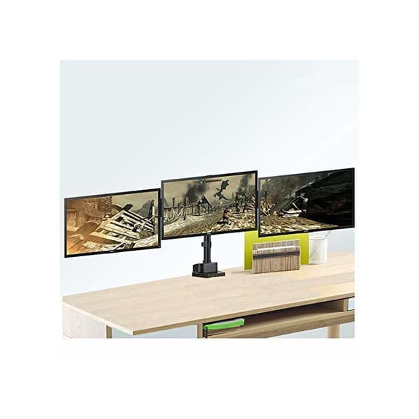 Maclean MC-811 skrivbordsfäste för 3 PC-skärmar 17-27"