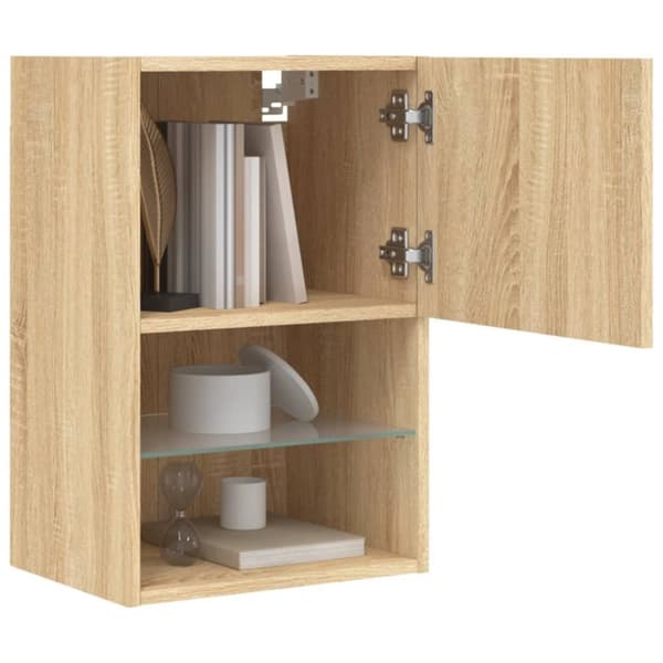 vidaXL Tv-bänk med LED-belysning 2 st sonoma-ek 40,5x30x60 cm