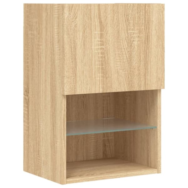 vidaXL Tv-bänk med LED-belysning 2 st sonoma-ek 40,5x30x60 cm