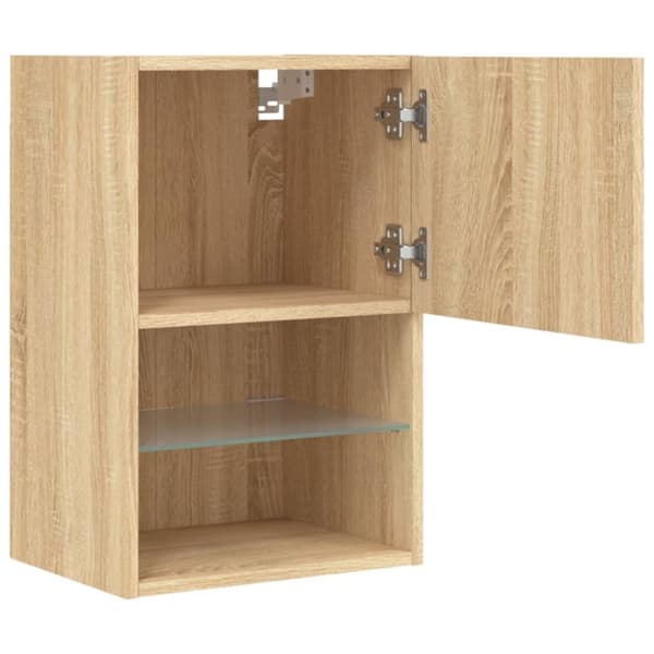 vidaXL Tv-bänk med LED-belysning 2 st sonoma-ek 40,5x30x60 cm