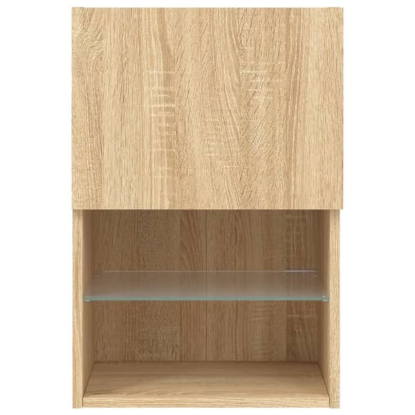 vidaXL Tv-bänk med LED-belysning 2 st sonoma-ek 40,5x30x60 cm