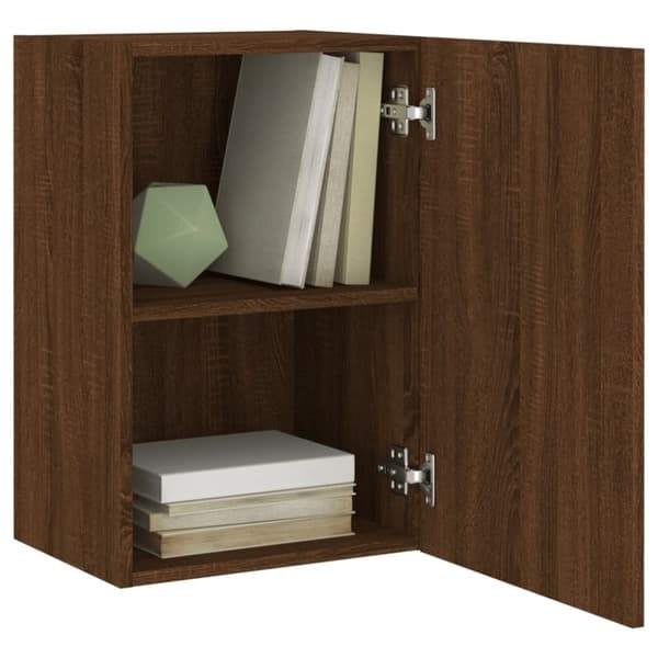 vidaXL Vegghengt TV-benk brun eik 40,5x30x60 cm konstruert tre