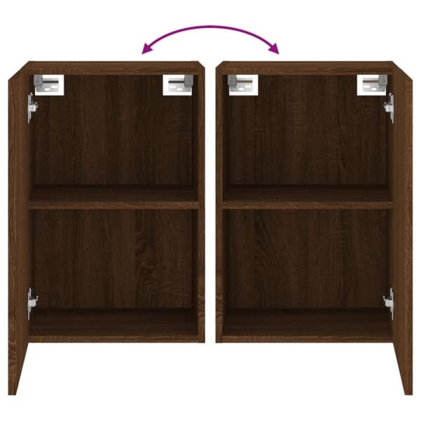 vidaXL Vegghengt TV-benk brun eik 40,5x30x60 cm konstruert tre